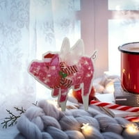 Thaisu lagani božićni ukras svinja sa krilima, prugasti šal romantični odmor