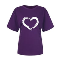 Ljetne majice kratkih rukava za žene Ležerne prilike plus veličina Ters Trendy Heart Graphic T majice