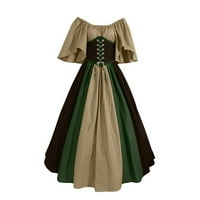 Za žensku haljinu trube irska haljina s korzetom Tradicionalna haljina Žene Gothic Retro dugih rukava