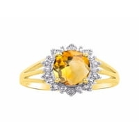 * Rylos princeza Diana nadahnuta podudaranje nakita Set Yellow Topaz citrinski i dijamantni prsten sa