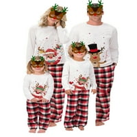 Porodica podudaranje božićnih padžama outfits dugih rukava crtani jeleni vrhovi kaidni hlače set xmas