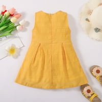 TODDLER Baby Girl Ljetna haljina okrugla vrat bez rukava bez rukava s rukavima suknja za djecu s djecom