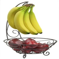 Kućne osnove Kolekcija pomicanja čelična voćna korpa sa bananom, bronza