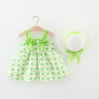 Djevojka za bebe Ljetna haljina sa šeširom Princeza haljina Toddler Baby Girl Ljetni luk Dekoracija