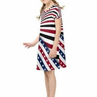 Youmylove haljine za djevojčice Toddler Kratki rukav Dan Day Star Print haljina Četvrta jula Dječja