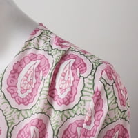 Paptzroi ženski pamučni posteljina džepa duga košulja sputavaju bluza tunika košulja mini haljina sa