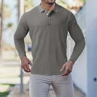 Ketyyh-Chn muške polo majice četvrt-zip casual slim fit osnovne dizajnirane košulje sive, 2xl