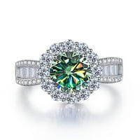 Carat D Color VVS Moissitni prstenovi za žene S Sterling Silver Round Cut Diamond Predložite prstenove