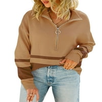 Pedcoco ženska jesen zima pleteni pulover s dugim rukavima sa patformama patchwork duksera s m l xl
