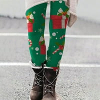 Levmjia hlače za čišćenje ženske modne povremene božićne tiskane uska tajica visoke struke duge hlače