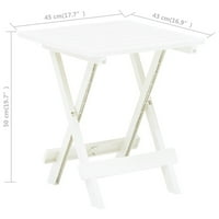 Sklopivi patušni stol bijeli 17.7 x16.9 x19.7