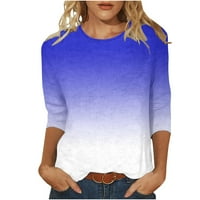 Viadha Womens majice za rukave Ljetna casual labava fit gradijentna bluza Tundine majice za krajeve