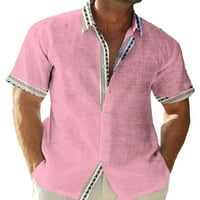 Colisha muškarci vrhovi gumb down bluza kratki rukav ljetne košulje Redovno uklapa odmor rever vrat