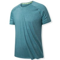 Muške suho-fit vlage Wicking Active Atletic Performance posada Majica Solid Color Ljeto kratki rukav