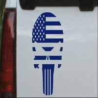 Punirač lubanja s američkim zastavama zastava horizontalni automobil ili kamion prozor naljepnica za