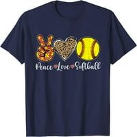 Mir ljubav softball leopard softball djevojka djevojka majke majica