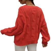 Bomotoo dame labavi džemper Crew CAT COSY pleteni džemperi Chic pletene vreća pulover narančasta m