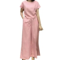 Žene Ležerne prilike modne odjeće s kratkim rukavima Thirs bluza Hlače Solid Color Set Outfits kupaći