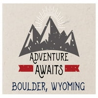 Boulder Wyoming Suvenir Frižider Magnet Avantura čeka dizajn