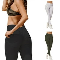Bescita ženska fitness sportski rasteći visoke strukske seksi joga hlače sa džepovima
