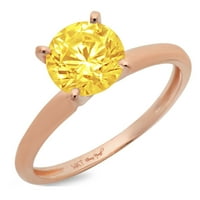 2.5ct okrugli rez žuta simulirana dijamanta 18K 18K ruža Gold Gold Anniverment Ring Veličina 8.5