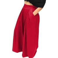 Široke pantalone za noge za žene visoke strukske haljine hlače od pune boje labave povoljne poslovne