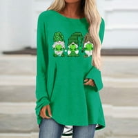 Dnevna majica za žene u sv. St.Patricku ugodno casual plesova labav vrhovi Cluver Slatki ELF grafički