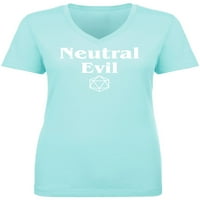 Neutralna zla ženska majica V-izrez