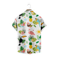 Muška djeca Havajska majica Flamingo kratki rukav smiješni poliesterski majica opuštena-montirana odjeća,
