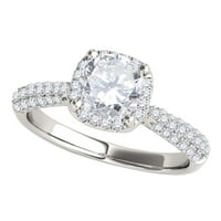 Aonejewelry ct. HALO Vjenčani angažman dijamantski prsten u 14K čvrsto bijelo zlato