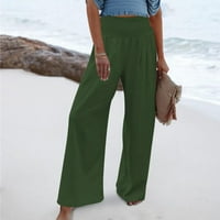 Ballsfhk High Struk hlače za žene rastezljive široke noge Palazzo hlače, casual cofy hlače na plaži