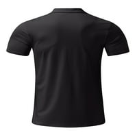 Sanviglor Mens Tee kratki rukav T košulje rever izrez Polo majica Casual majica Sport bluza Black XL