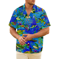 Muške havajske majice Ležerne prilike kratkih rukava Summer Beach Dugme Down majica Ocean Neichone Ispisane