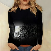 Ženska modna casual dugih rukava Halloween Print okrugli vrat pulover Top Bluza