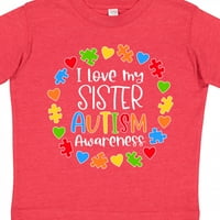 Inktastic Volim moju sestru autizam svjesnost poklona mališana majica za djecu ili majicu Toddler