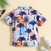 Toddler Boys kratki rukav kokosov kokosovo drvo print plaže stil gospodin majica na vrhu dječje odjeće