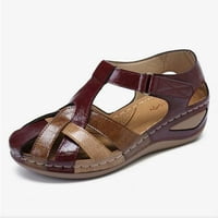 Ichuanyi sandale za žene čišćenje ljeta plus veličine retro okrugle nožni prste boje podudaranje ženskih