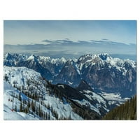 Dizajnerska umjetnost bijela skijaška panoramski pogled fotografski otisak na omotanim platnom