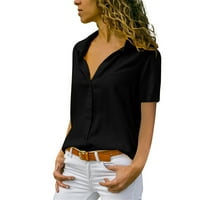 Košulje s kratkim rukavima za ženska modna casual labavi fit gumb dolje lagana svjetlosna vriska za