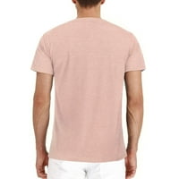 HHEI_K Muška ljetna udobna majica u boji u boji s kratkim rukavima za muškarce za muškarce