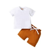 Dječja odjeća Ljetni dječaci Jednobojna majica kratkih rukava Solidne hlače Dvije postavljene slatka