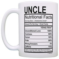 Day Day Day za ujake Nutritiol Facts Label Funny pokloni za ujak Gag poklon šalica za kavu Čaj bijeli