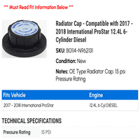 Kapa hladnjaka - kompatibilna sa - međunarodni prostar 12.4l 6-cilindrični dizel