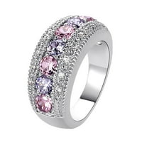 Princess Cut Cubic cirkonijski prsten za angažman vjenčani prsten CZ Simulacija dijamantskih prstena