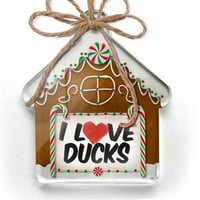 Ornament ispisano jednostrano volim patke božićni neonblond