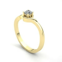 Prirodno 0.75carat okrugli rez Diamond Dame Bridal Solitaire Golvers Angažman prsten od punog 10k ruža,