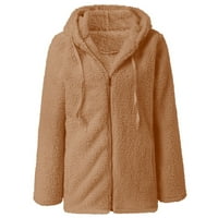 LCZIWO Fuzzy Fleece Jacke Girls, Ženska zimska jakna od runa Berber Fleece Zip up kaput čvrsta boja