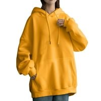 Prevelizirana dukserica za žene Dnevno dugačka ležerna ležerna za džepne dukseve s kapuljačom pulover
