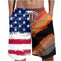 Muški američki kupaći kostimi za stanke za trke za patchwork kratke hlače džep elastične hlače na plaži