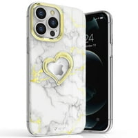 Vena VLove Glitter Clear Case kompatibilan sa Apple iPhone Pro MA, dizajn srca Dvostruki sloj Tanak